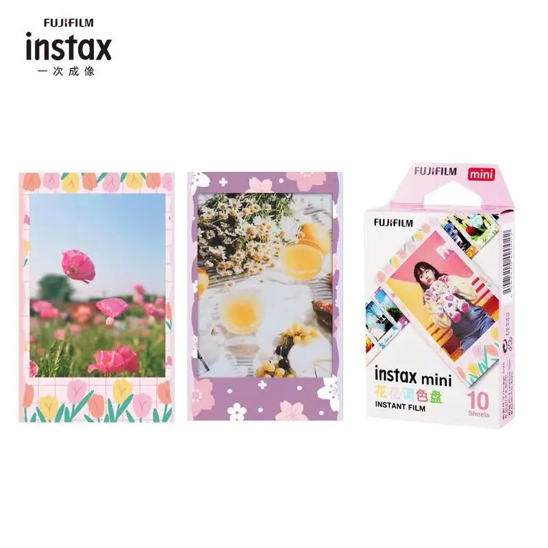 Fujifilm-paleta de colores de flores para cámara Instax Mini, papel fotográfico instantáneo Fuji de 10 a 30 hojas para 70, 7s, 50s, 90, 25, Share SP-1