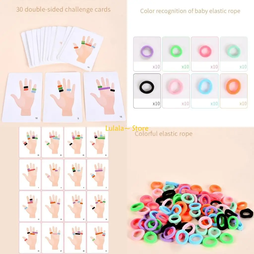 Y4QA Creative Matching Game with Elastic Rings Board Game Family Competitive Activity Toy for Kids Hand-Eye Development Toy