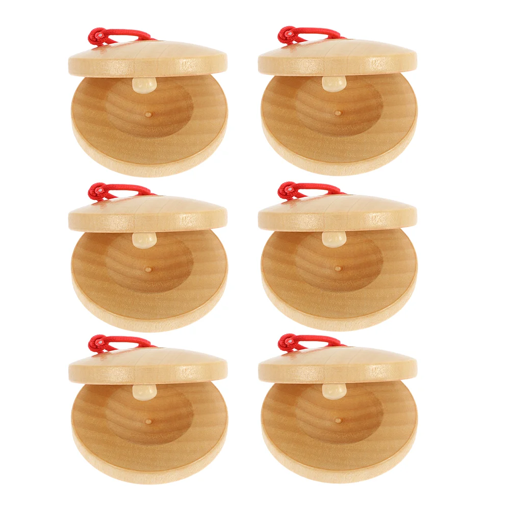 

6 Pcs Wooden Castanets Kids Castanets Instrument Musical Instruments Puzzle Child