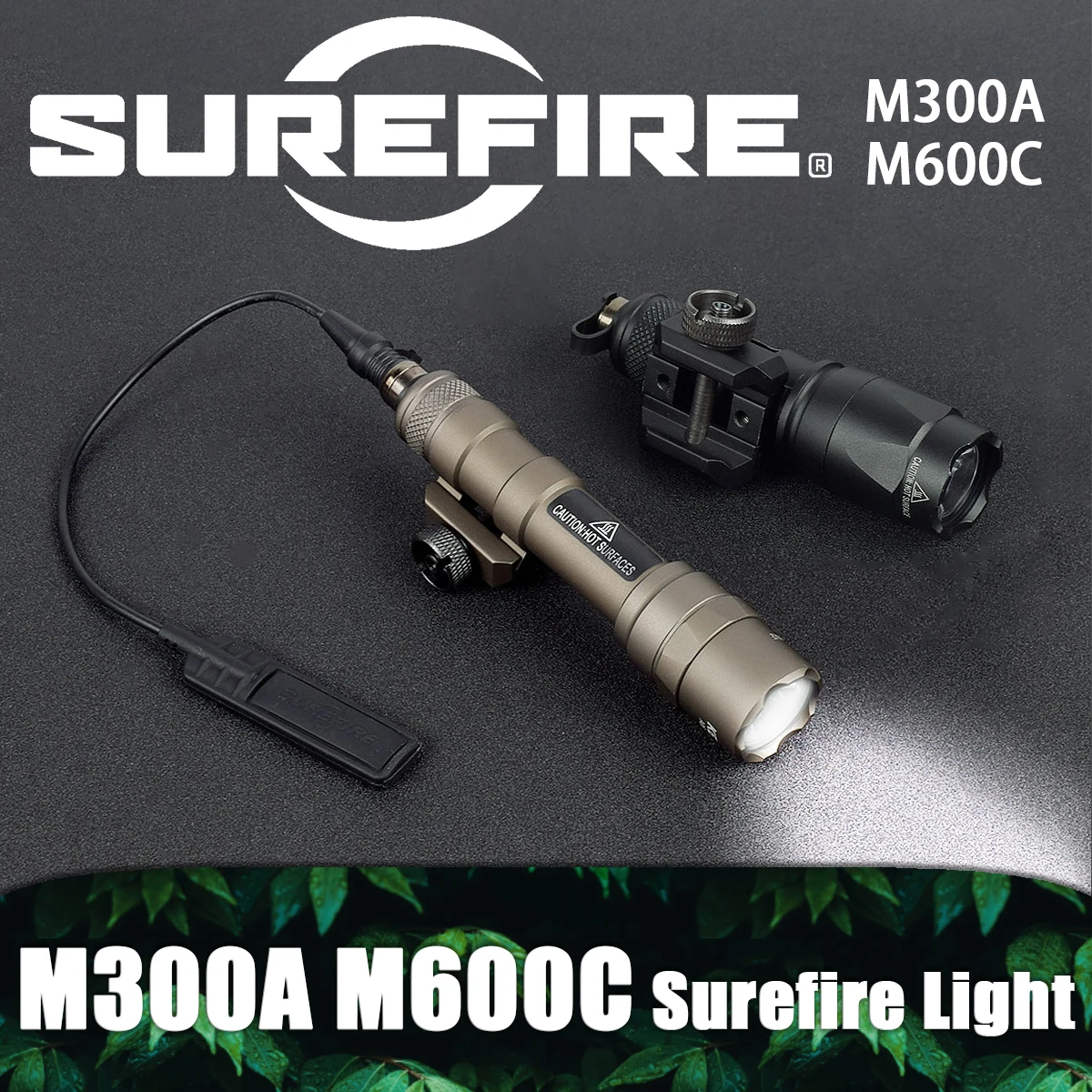 Tactical Surefire M600C M300A Flashlight Fit Airsoft 20MM Rail MLOK Mount KEYMOD Base Hunting M300 M600 Weapon Gun LED Light