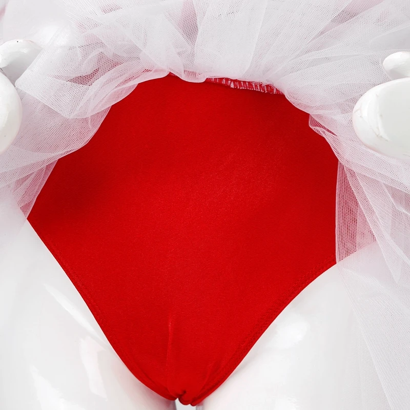 أطفال بنات عيد الميلاد الباليه الرقص الشكل التزلج الجمباز فستان قصب الحلوى مخطط يوتار توتو لعيد الميلاد كرنفال السيرك الطرف #4