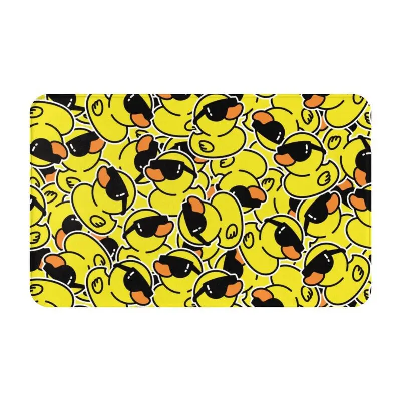 Custom Yellow Cartoon Animal Rubber Duck Front Door Mat Anti-Slip Indoor Quick Dry Doormat Floor Bath Entrance Rug Carpet