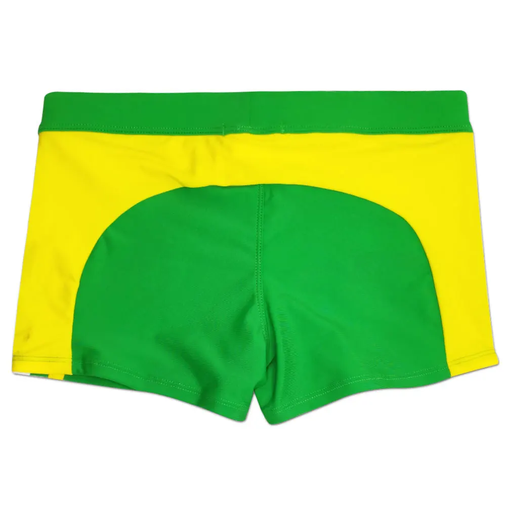 Sexy Swimsuit Beach Quick Drying Trunks Men Swimwear with Zipper Pocket Swimming Boxer Brief Square Leg Bathing Suit Board Short