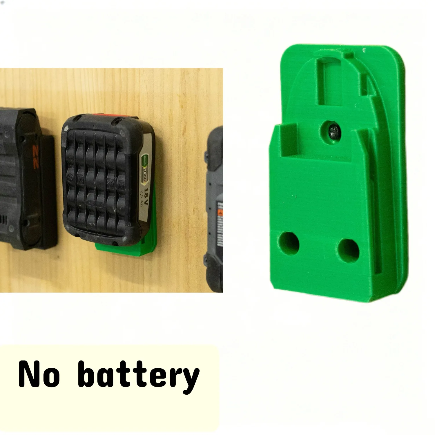 

Wall-mounted Battery Holder for Bosch 18V Green Version PBA Lithium Battery Hole Board Shelf Storage Rack 1/3PCS (No Battery)