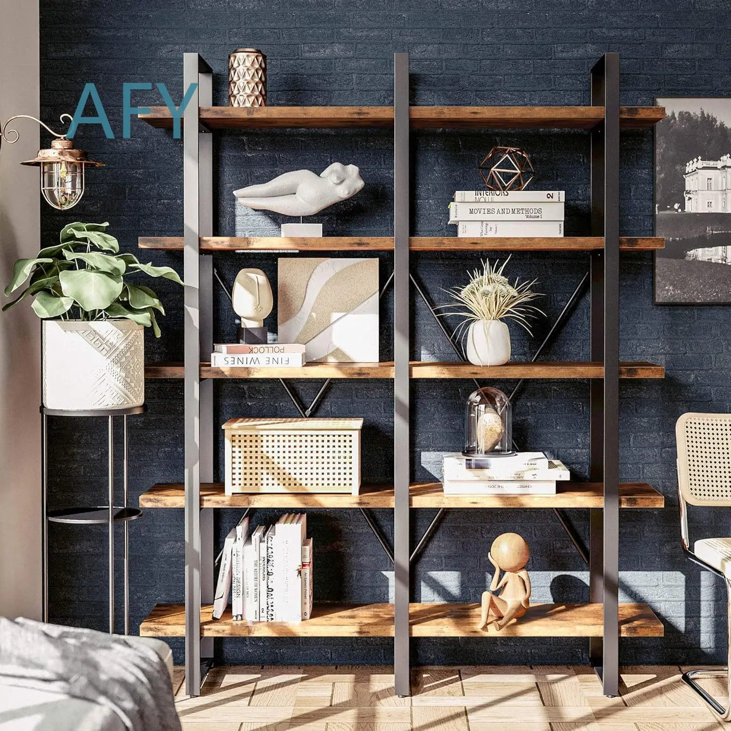 Vintage Multi-Functional Heavy Duty Storage Shelf for Kitchen Closet Entryway Living Room Bedroom Office Bookshelf Organizer