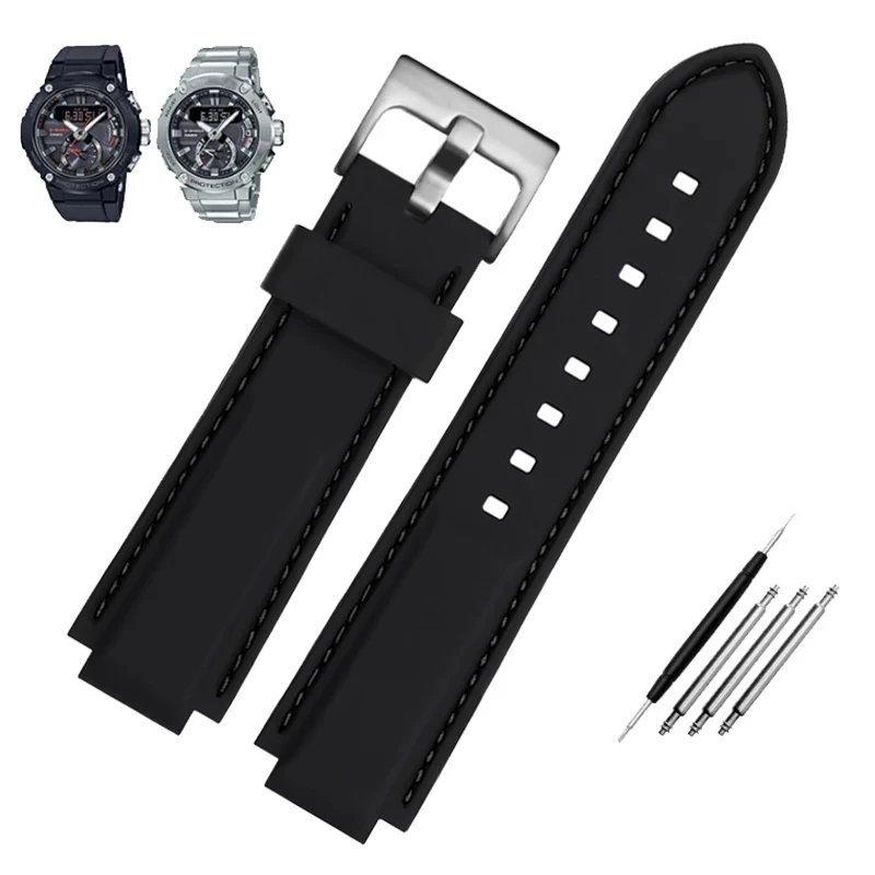 Silicone Watchband for Oris Aquis Watch Band Strap Waterproof Sports Rubber Bracelet Black Convex 22x12mm 24x11mm 24x12mm