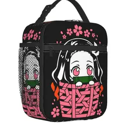 Fiambrera térmica de Kimetsu No Yaiba, bolsas de almuerzo con aislamiento Nezuko Kamado para la escuela, oficina, Demon Slayer, Anime, Manga, enfriador reutilizable