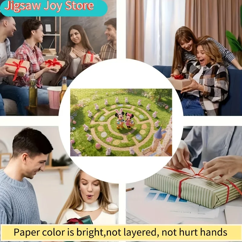 1000 pièces de puzzle labyrinthe Disney Mickey & Chasse aux œufs de Pâques - Jeu adapté à la cohésion familiale, aux activités de printemps et à l'utilisation