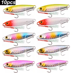 10pcs 3D Printing Cast Jig Long Shot Slow Sinking Metal Jig Trout Tuna Bass Shore Casting Jigging Spoon Sea Fishing Jigging Lur