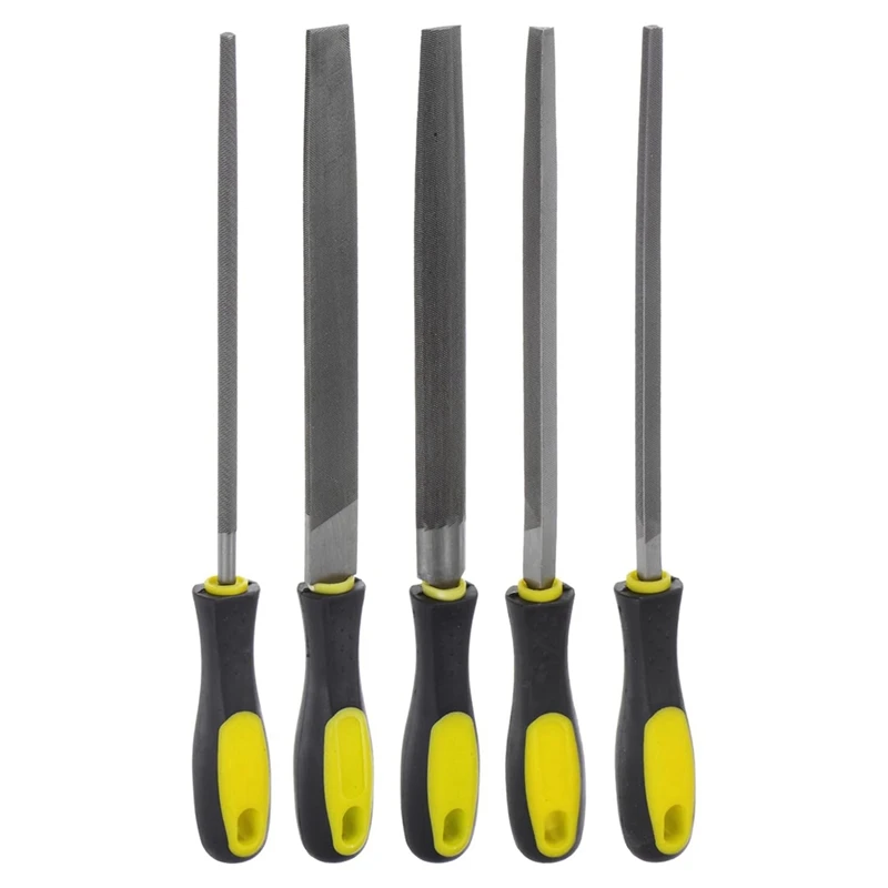 A14F-5Pcs File Handle 4.25 Inch Round And Rectangular Hole Ergonomic Handles For Metal Files