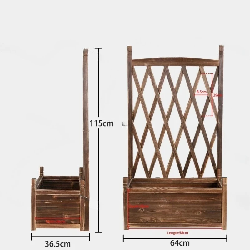 Jardinière surélevée de grande taille pour l'extérieur et l'intérieur, en bois, avec grille, pour la plantation de légumes, support de terrasse, grille
