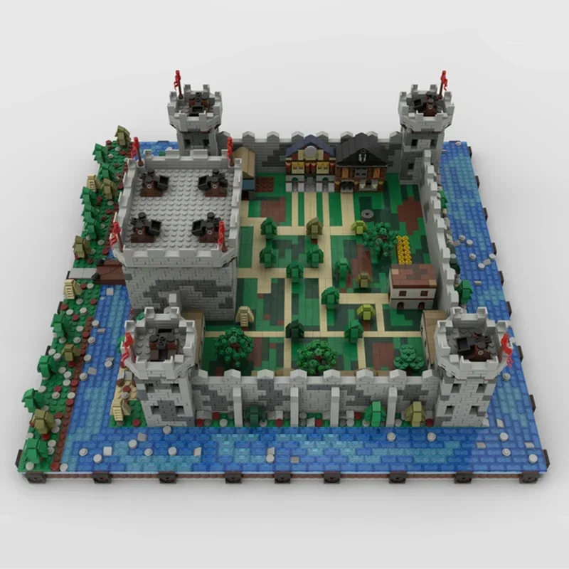 Fortaleza modelo moc tijolos de construção microescala castelo diorama tecnologia blocos modulares presentes brinquedos natal diy conjuntos montagem