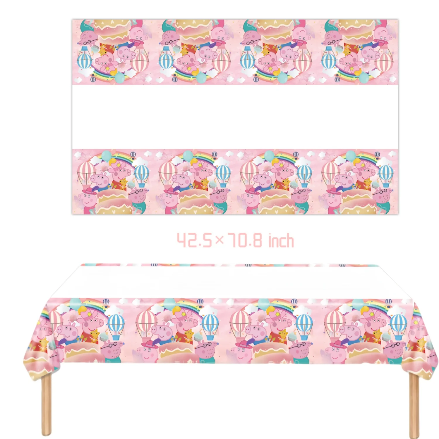 Rosa Schwein Geburtstagsparty Dekoration Einweg-Tischgeschirr Tischdecke Teller Becher Servietten Taschen Baby-Shower Schweinefamilie Partyzubehör