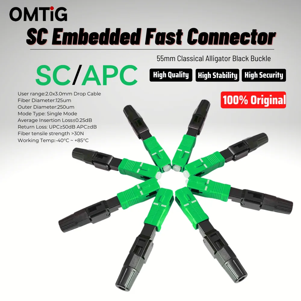 FTTH Embedded  Fast Connector  SC APC SM Fiber Optic SC UPC Cold Connector  Quick Field Assembly  Free Shipping