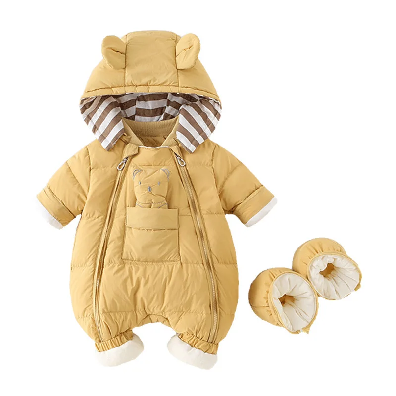 tuta-invernale-imbottita-in-piumino-d'oca-bianca-per-neonati-tutina-con-piedini-cappuccio-spessa-e-calda-tutina-intera-per-bambini