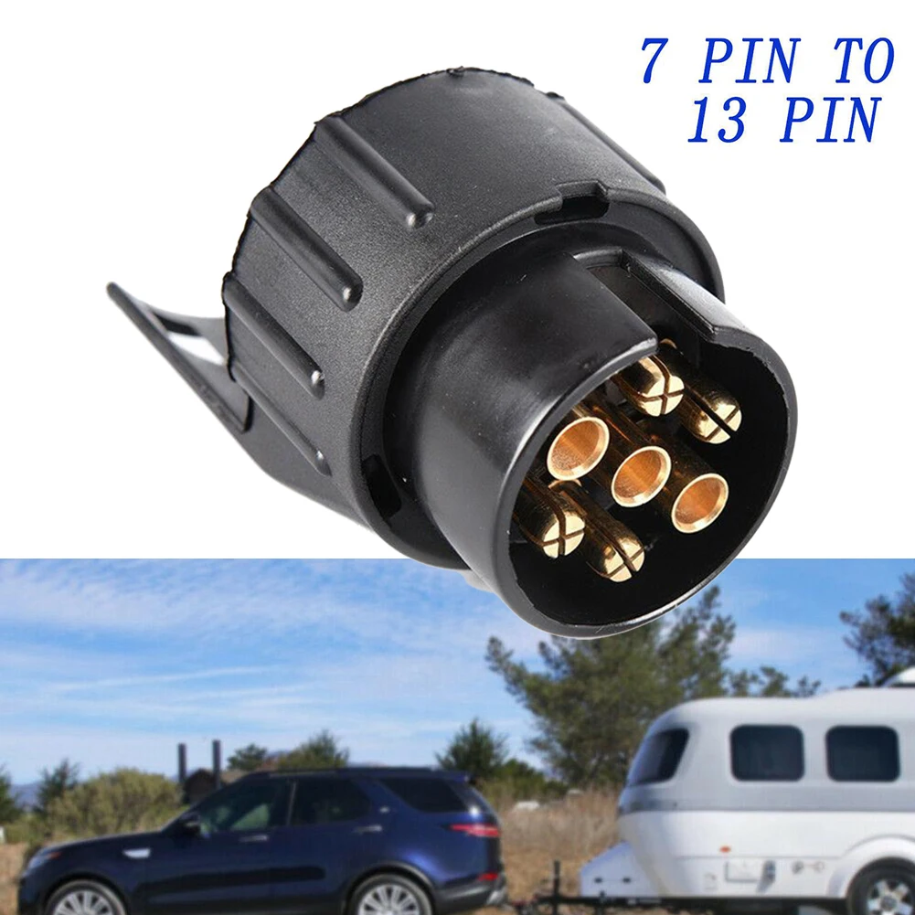 

7 To 13Pin Plastic Trailer Socket Car Accessories Caravans 13Pole Tow Bar Towing Socket Plug 12V Electrical Connector Adapter