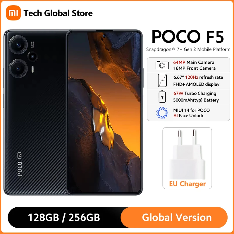 POCO F5 5G Smartphone Global Version Snapdragon 7+ Gen 2 Processor 6.67