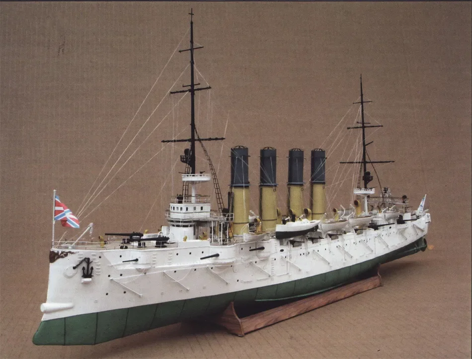 1:200 Scale Russian Cruiser Wariag Ship DIY 3D Paper Card Model Building Sets Construction Toys Educational Military Model