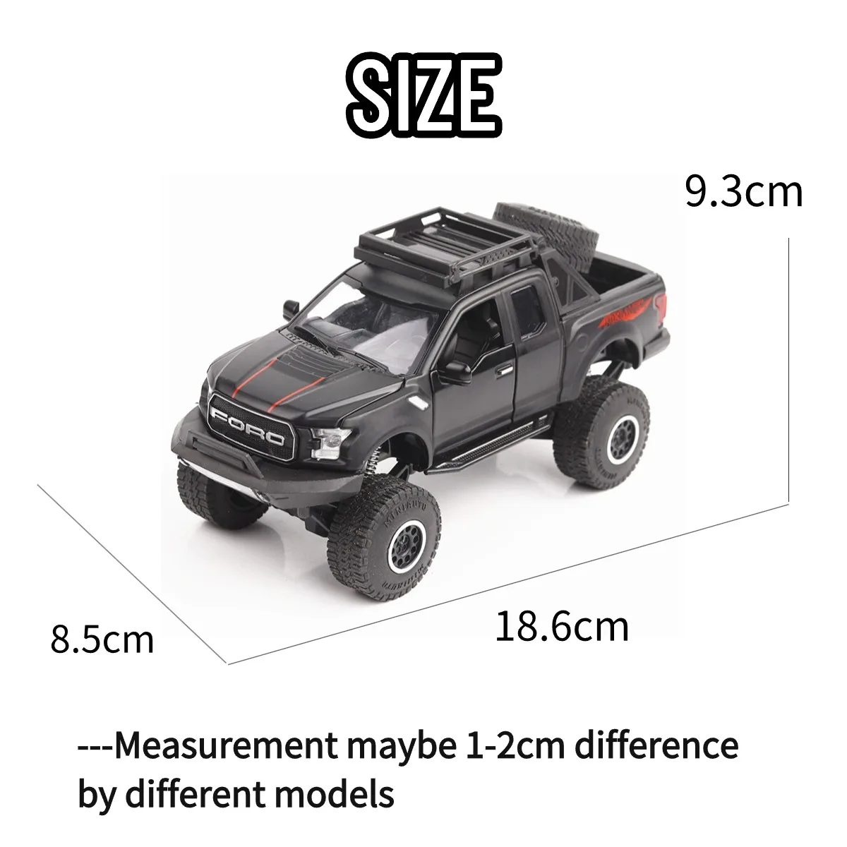 Ford F150 Raptor Scale 1:32 Pullback Car Toy with Lights Engine Sound, VW Mercedes Metal Diecast Car Model Gift Kid Boy Toy