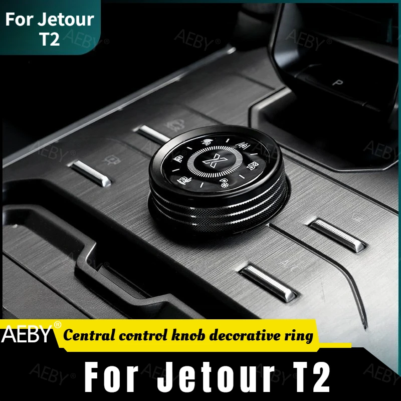 

For Jetour T2 Knob Trim Ring Kit,Shift center control air outlet knob cover,Aluminum alloy anti-scratch wear,Car interior