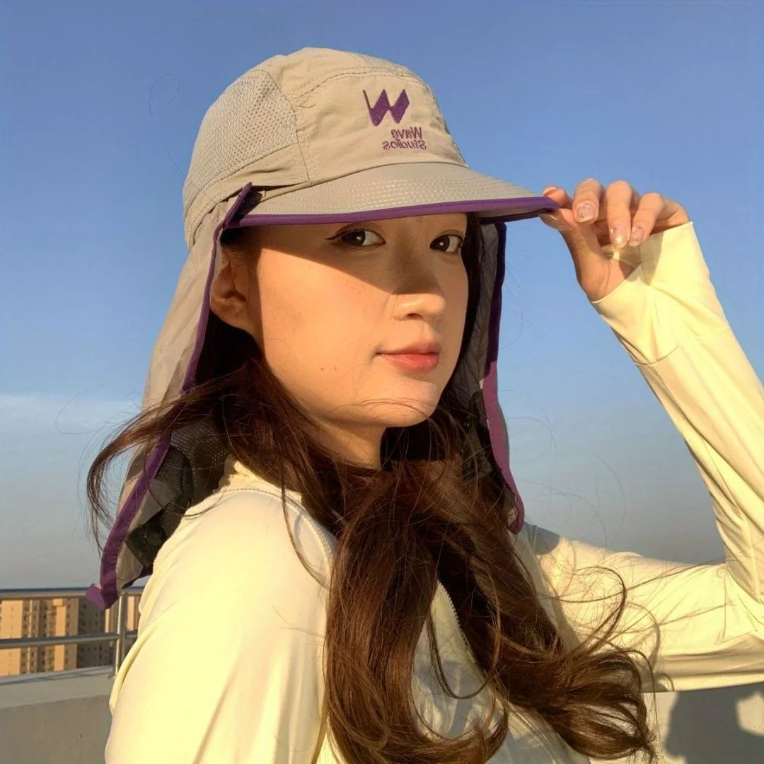 

Wide Brim Sun Hat with Extended Neck Cover Breathable Bucket Hat for Beach Outdoor, Sun Protection Cap for Women Men Summer