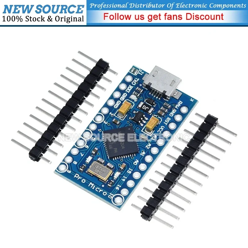 Pro Micro ATmega32U4 5V 16MHz Replace ATmega328 For Arduino Pro Mini With 2 Row Pin Header For Leonardo Mini Usb Interface