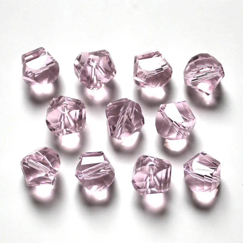 StreBelle AAA 100pcs 10mm Twist Irregular Shape Austria Faceted Crystal Glass Bead Loose Spacer Round Beads for Jewelry Making