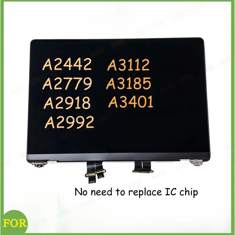 BDBHA2442 A2779 New LCD ForMacbook Pro/Max A2918 A2992 A3112 A3185 A3401 M1 M2 M3 LCDScreen Display Assembly 2021 2023 2024 Year