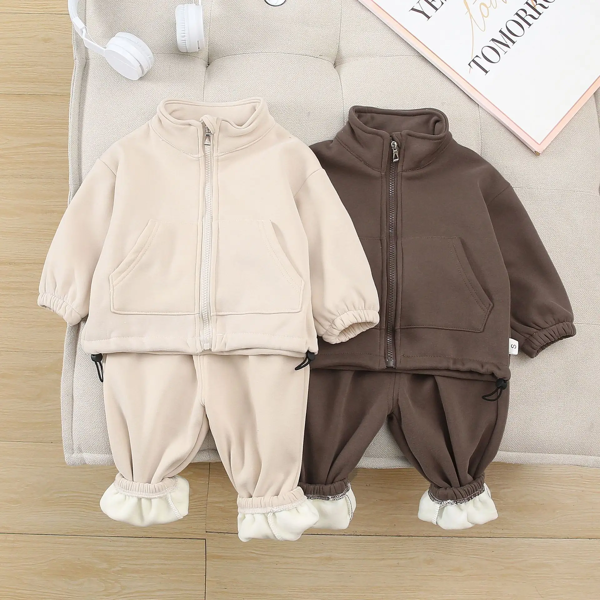 

Boys Warm Clothing Sets Autumn Winter Children Thick Velvet Coats Pants 2pcs Sports Suit For Baby Tracksuits Kids Outfit Toddler
