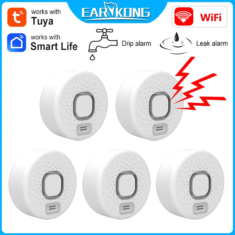 

Tuya Wi-Fi детектор утечки воды 100 дБ умная звуковая сигнализация приложение мониторинг в реальном времени домашняя кухня/подвал/защита прачечной
