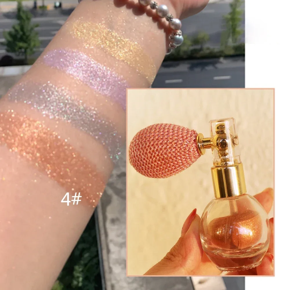 Glitter Powder Spray Makeup Pressed Loose Powder Body and Face Shimmer Dust Sparkle Powder HighLight Glitter Spray for Hair Face