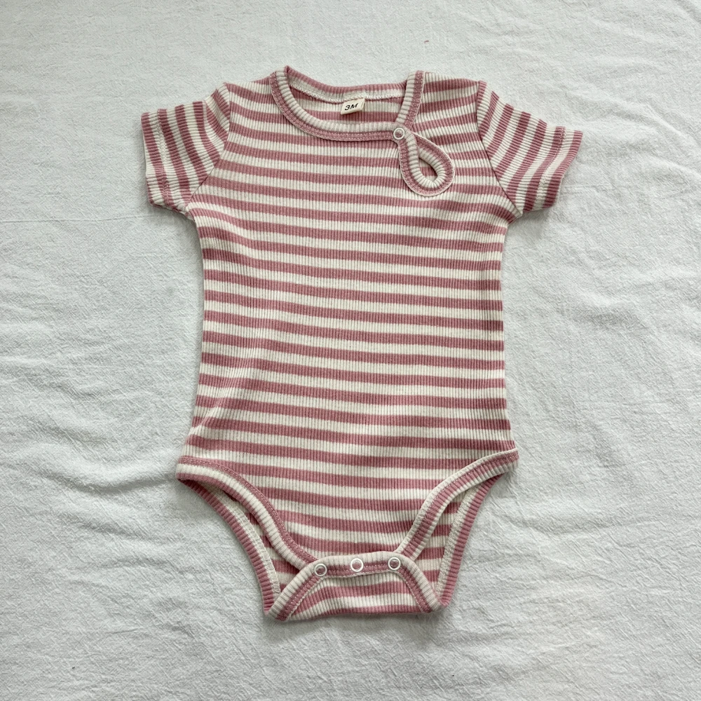 Newborns Onesies Summer Baby Bodysuits Round Necks Solid Color Tights Comfortable Cute Romper Clothing 3-12M