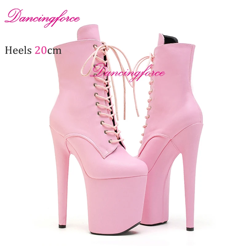 20cm 8Inches Sexy Nightclub Pole Dancing Shoes Women Strappy 20cm 8inches Stiletto Heels Model Runway Exotic Ankle Boots