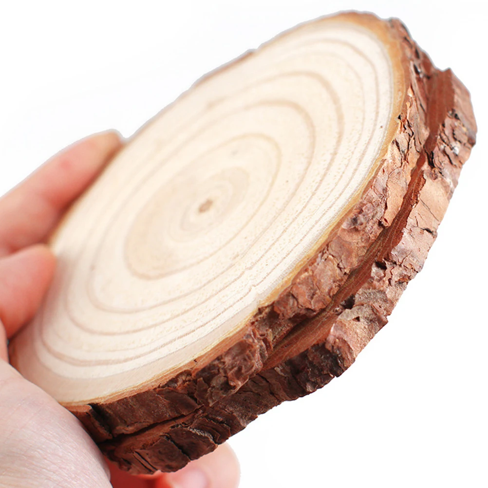

2Pcs Large Diameter 1012Cm Natural Wood Slices Diy Handmade Craft Supplies Wooden Cutout With Stand For Painting Decor