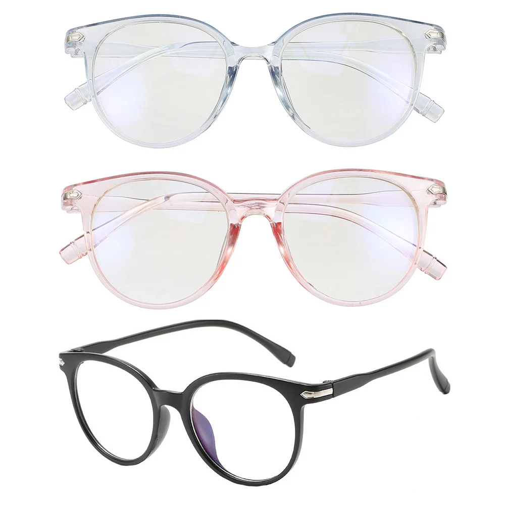 

3Pairs Plain Glasses Blue Light Blocking Eyeglasses Lightweight Comfortable Eye Protection for Computer Gaming Reading