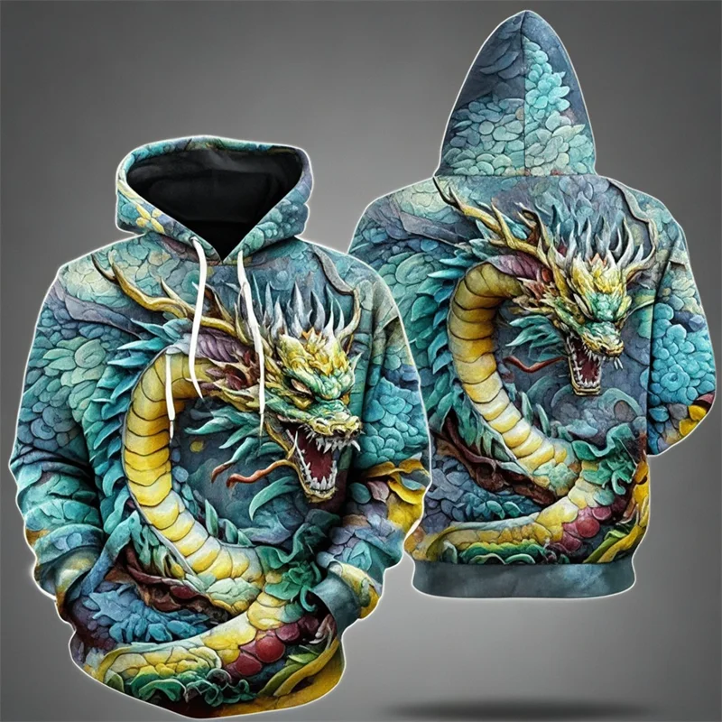 

Одежда унисекс с 3D принтом всего тела, мужская толстовка с капюшоном с китайским драконом, толстовка с длинными рукавами и капюшоном, модная уличная одежда, крутые мужские топы