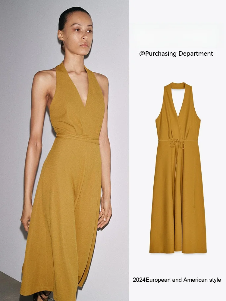 

Summer New Arrival Women's Dr with Belt And Collar Hanging Ne Design Ethnic Stage Costume Ele Faionable Gown