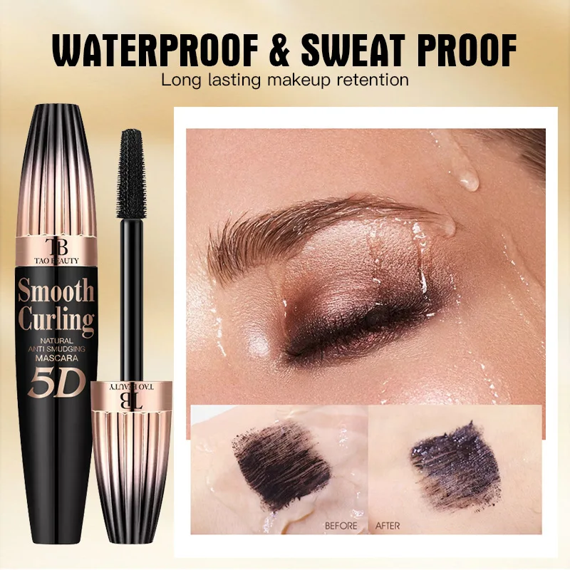 Mascara TAOBEAUTY 5D : longueur naturelle, séchage rapide, imperméable, rehausseur de cils rehaussant longue durée