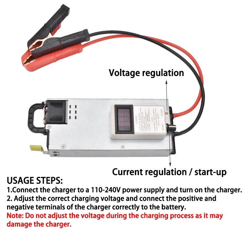 14.6V 20A 40A 62A LiFPO4 fast charger, car programming power supply, RV charging 3-15V 2-62A Adjustable voltage current charger