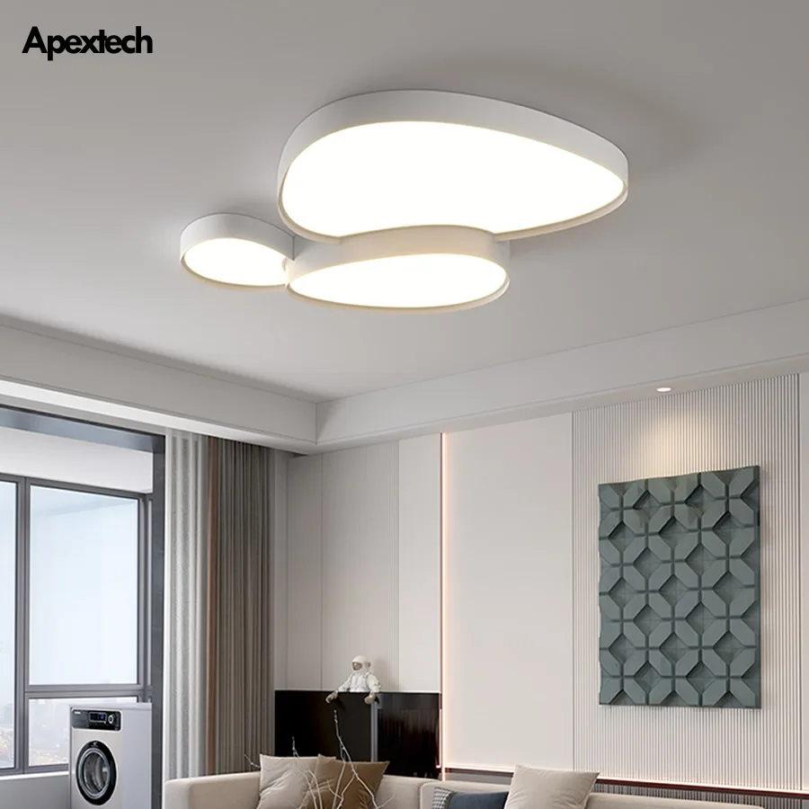 Terraces LED Ceiling Lamp Irregular Shaped Living Room Surface Mounted Ceiling Lights White Black Case Luminaire For Bedroom