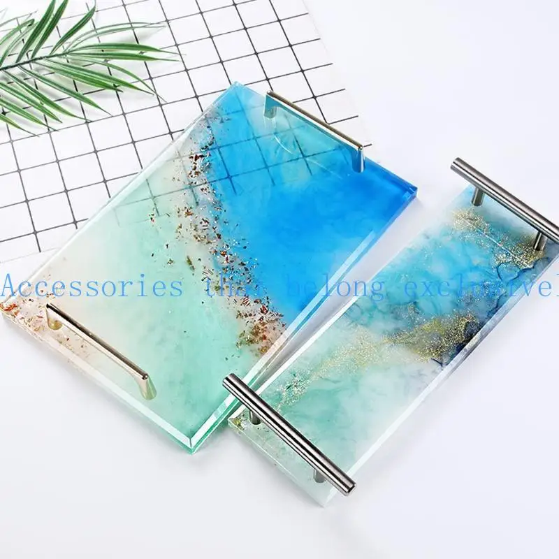 31BB Resin Tray Molds Sturdy Silicone Tray Molds with Edges Rolling Tray Molds for Epoxy Resin Casting DIY Jewelry Holder