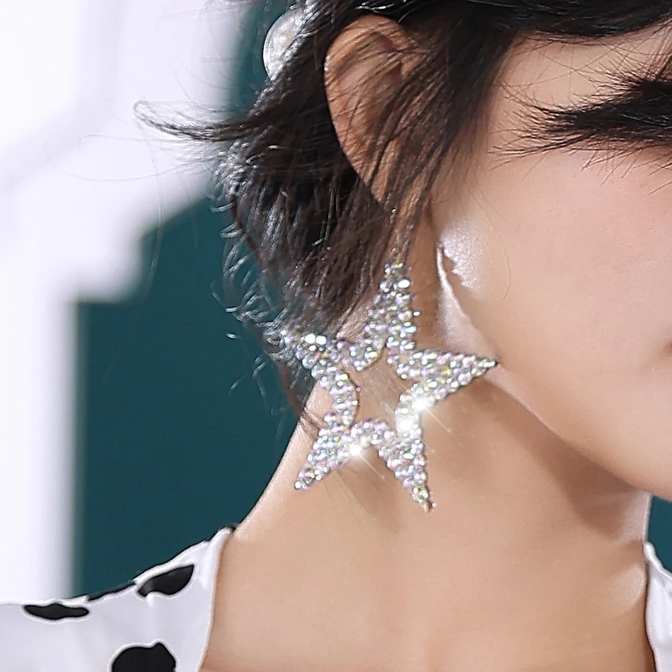 Belly Dance Earrings New 2024 Fully Handmade Hypoallergenic Colored Diamond Dance Performance Accessories Earrings