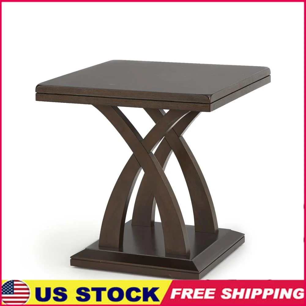 

Jocelyn Square End Table Espresso Cherry Wood Stylish Minimalist Design Decorative Base Indoor Accent Table