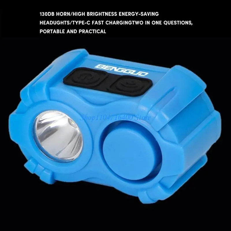 y1gd Bike Speaker Horn Bells Night Light Ride Rechargeable Waterproof for Adults Kids