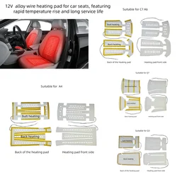 customize Car Heated Seat Covers Pad alloy Fiber Heated Auto Car Seat Heating Pad Winter Warmer Heater Mat suit for Audi car