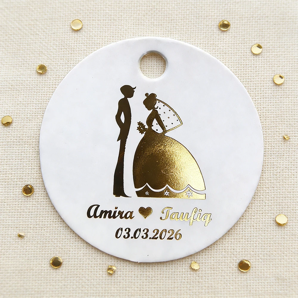 Wedding Label Customization, Gold Text, Hot Stamping Craft Paper Labels, Holiday Gift Labels Print Any Text