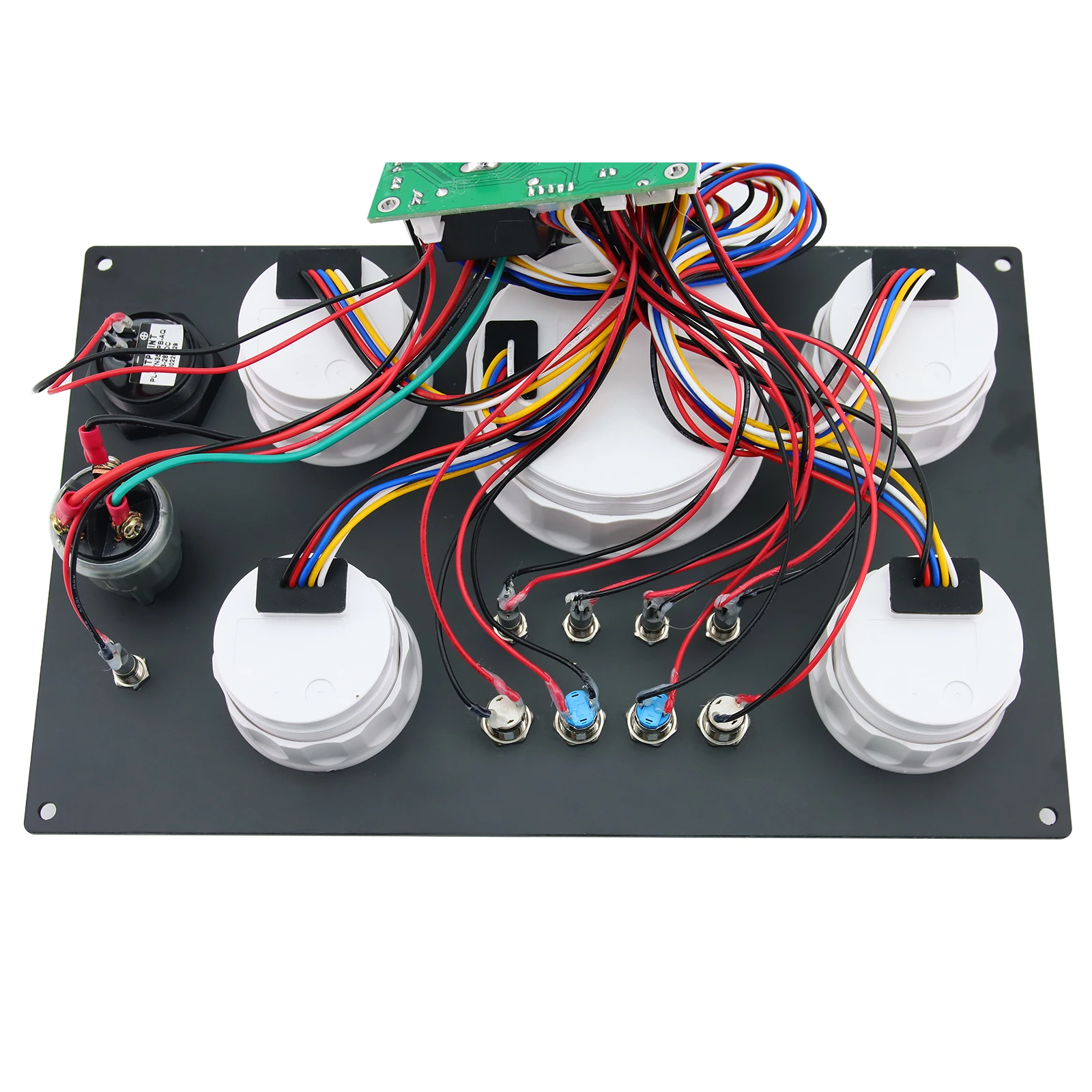 ZMFJH Gauge Panel Instrument 7 Color LED 3000~8000RPM Tachometer 0-190ohm Fuel Level Gauge Water Temp Oil Pressure Voltage 12V