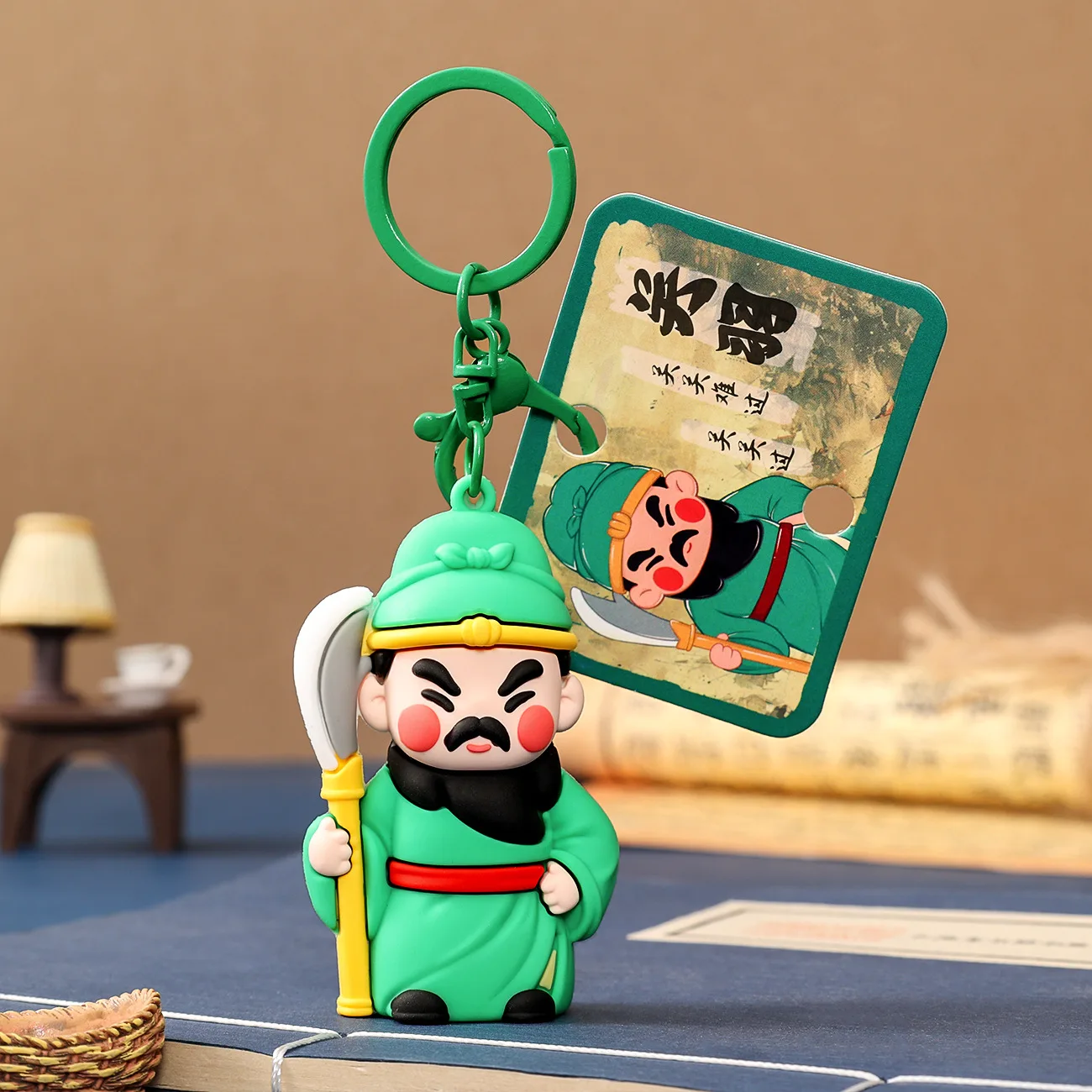 شو هان ثلاثة أبطال غوان يو Q طبعة المفاتيح قلادة المشاهير سلسلة سيارة المفاتيح قلادة مجوهرات اكسسوارات الدراجة