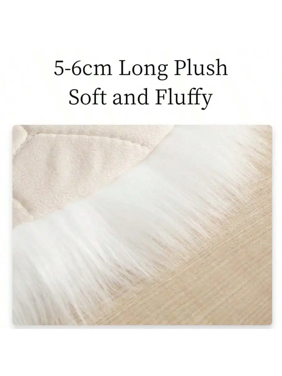 1pc Decorative Catpaw Design Carpet 60x60cm Floor Mat Sofa Seat Cover Home Room Decor Long Plush Soft Versatile Function
