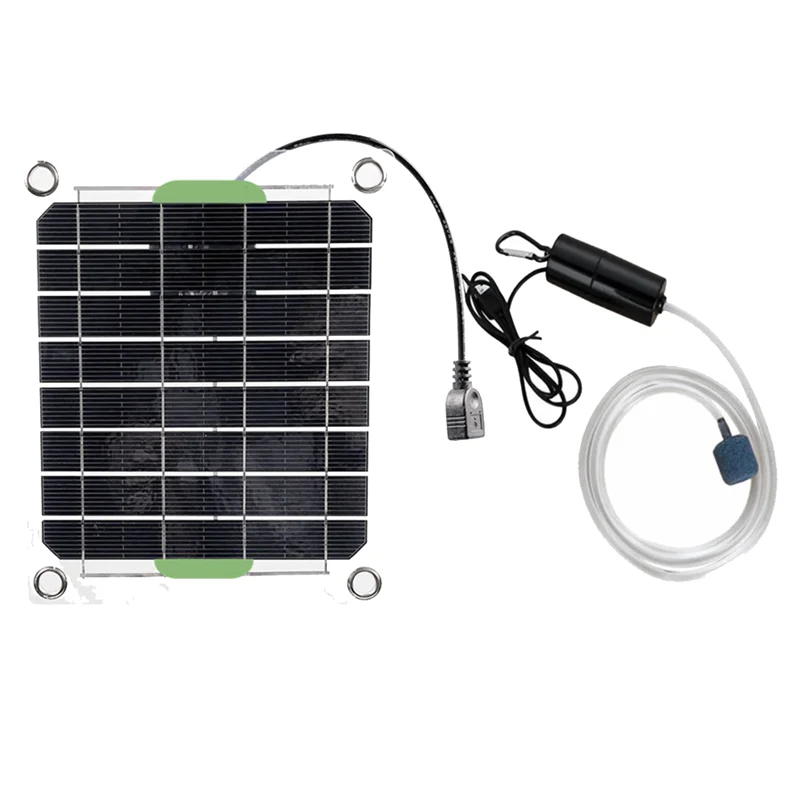 

20W Aquarium Air Pump Solar Power Oxygenator For Fish Tank Oxygen Pump USB Charging Pond Water Pump-ABIU